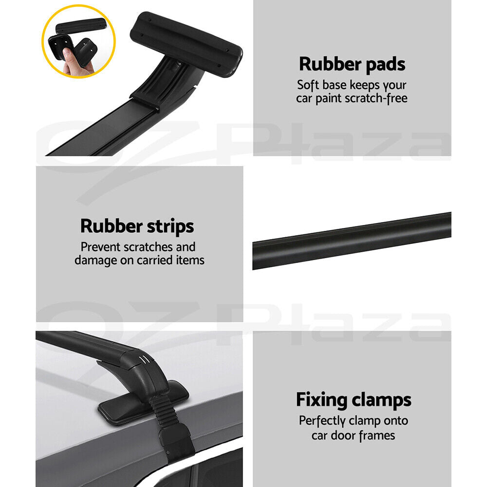 Universal Car Roof Rack Cross Bars 90cm Aluminium Adjustable Lockable 45kg