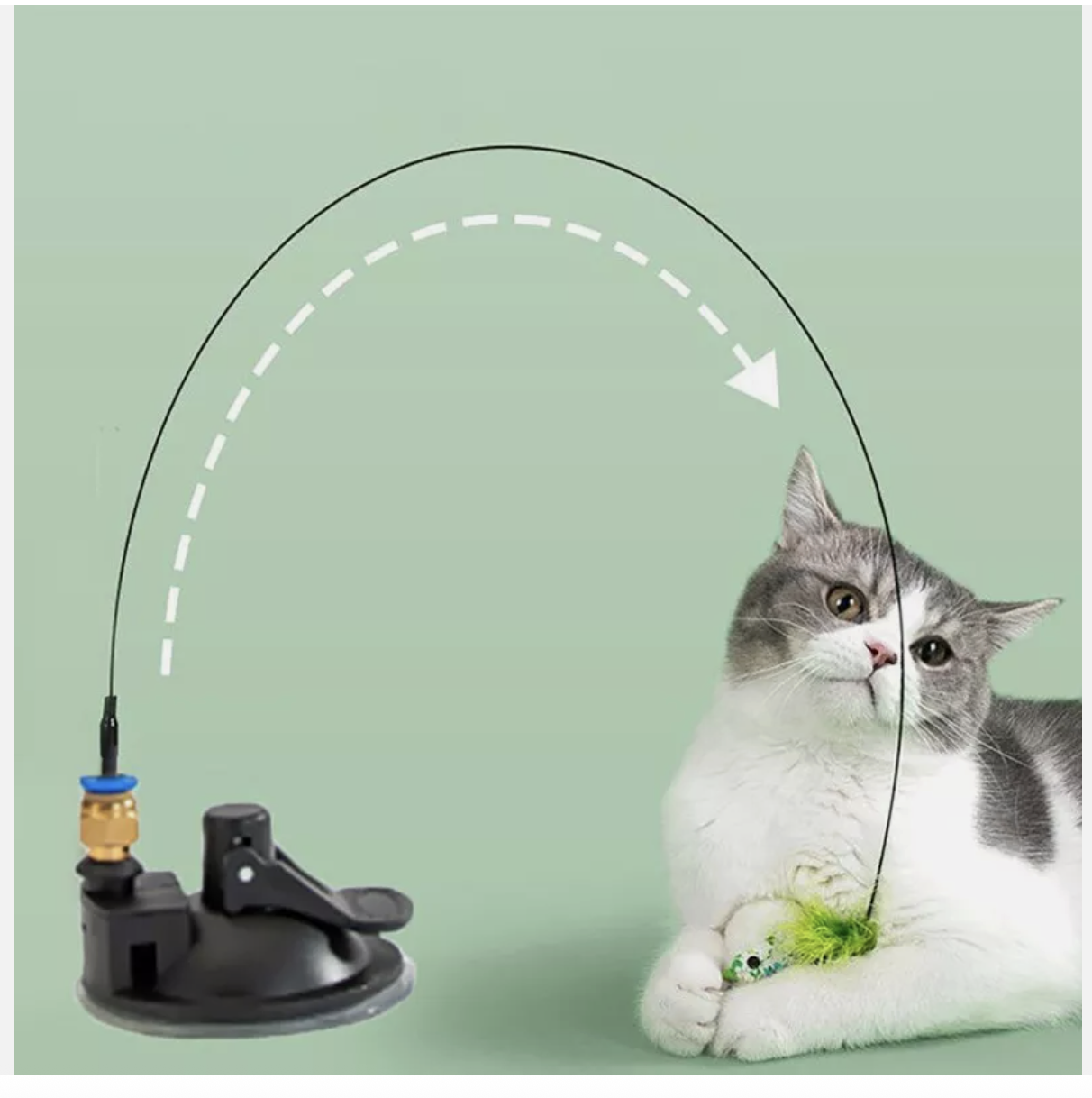 Cat Play Toy Simulation Birds Teaser Wand Interactive Stick with Suction Cup