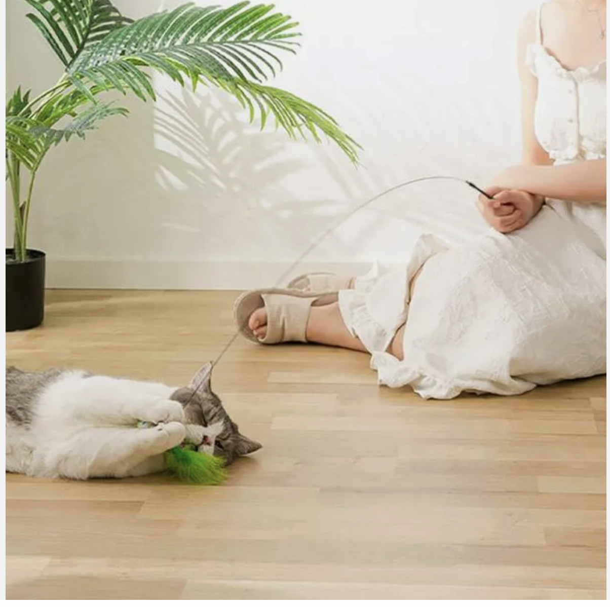 Cat Play Toy Simulation Birds Teaser Wand Interactive Stick with Suction Cup