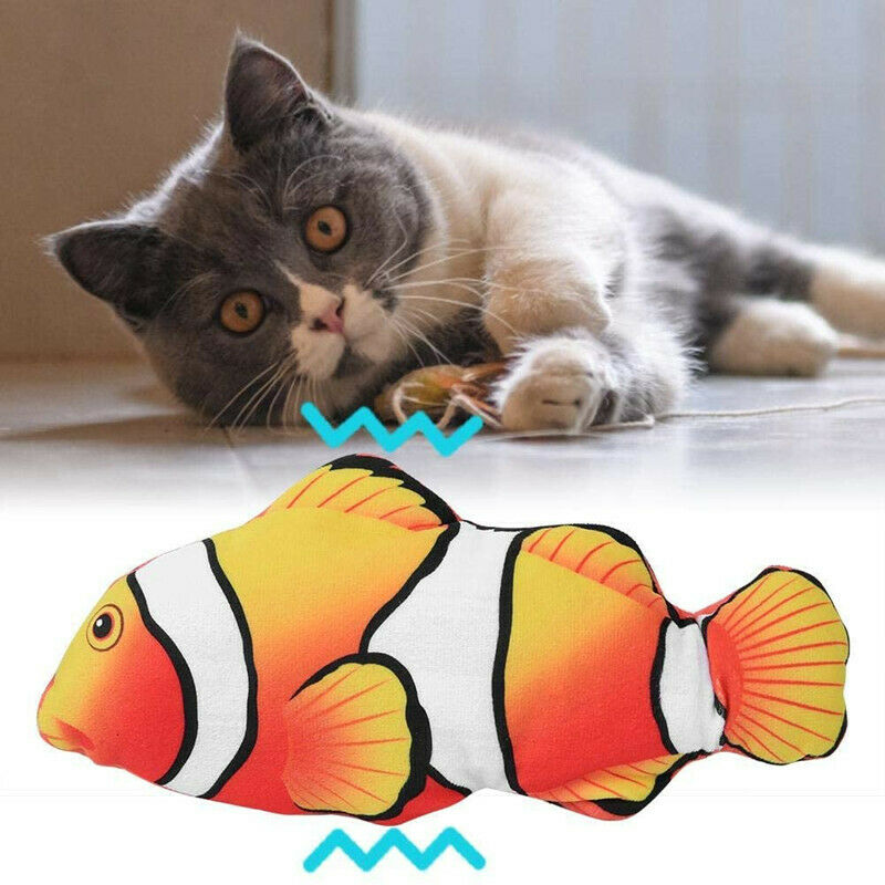 Electric Dancing Fish Kicker Cat Toy Waggling Realistic Moves USB Rechargeable