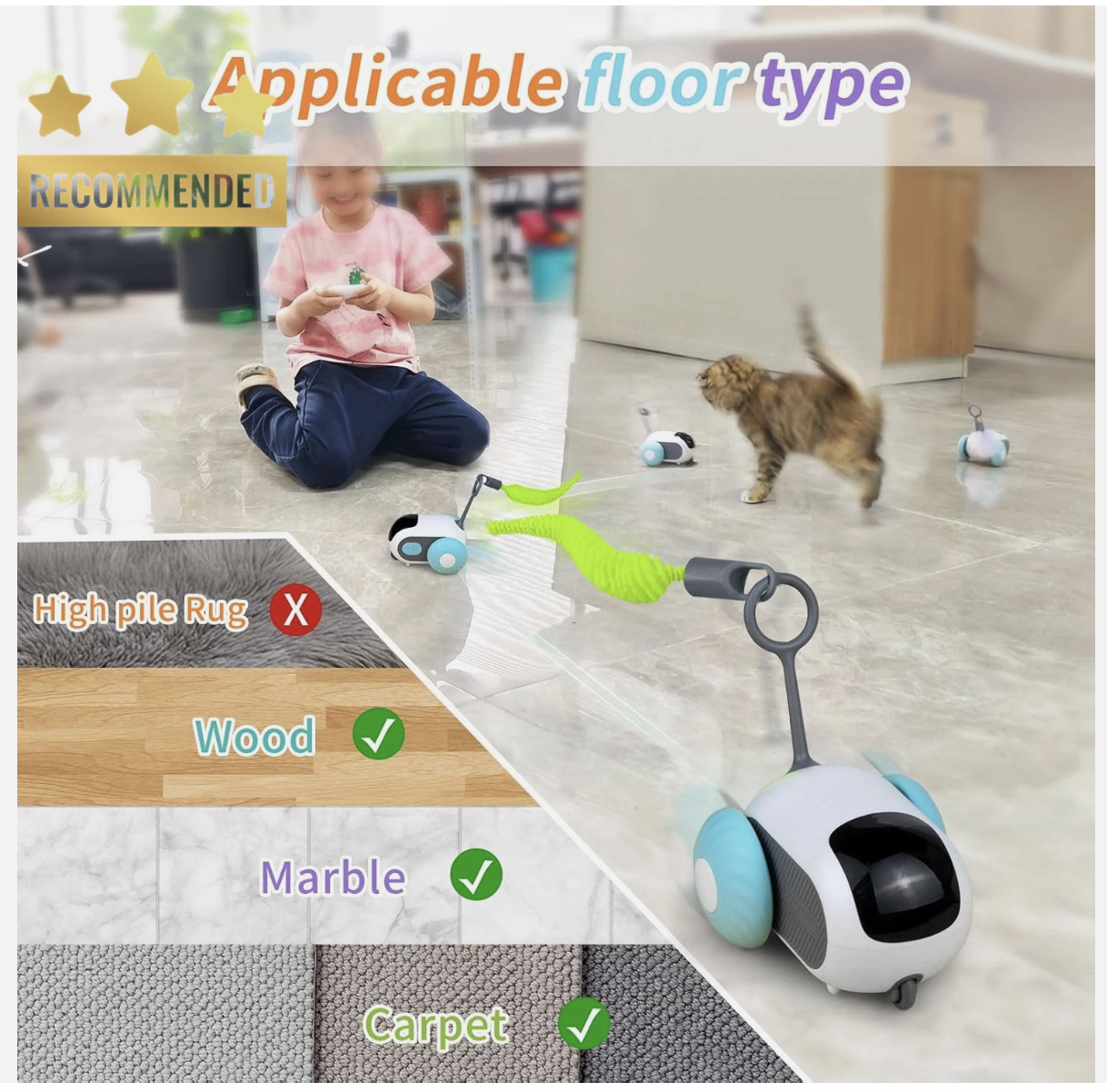 Interactive Remote Control Cat Toy 2-Speed Moving Smart Mouse with Turbo Tail