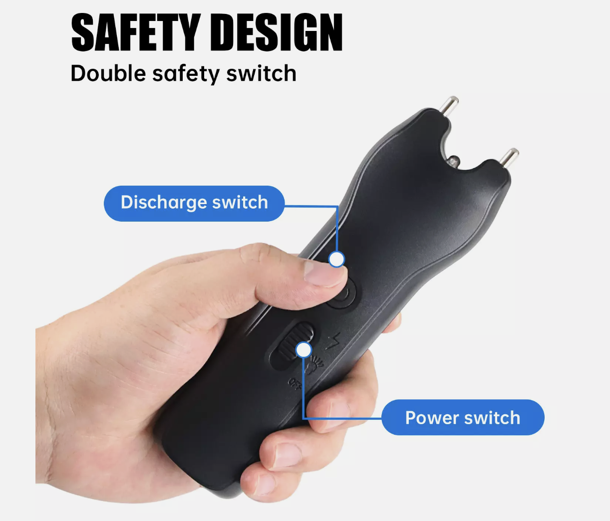 Handheld Cattle Prodder Stock Prod Rechargeable 10000V Electric Shock Pig Sheep