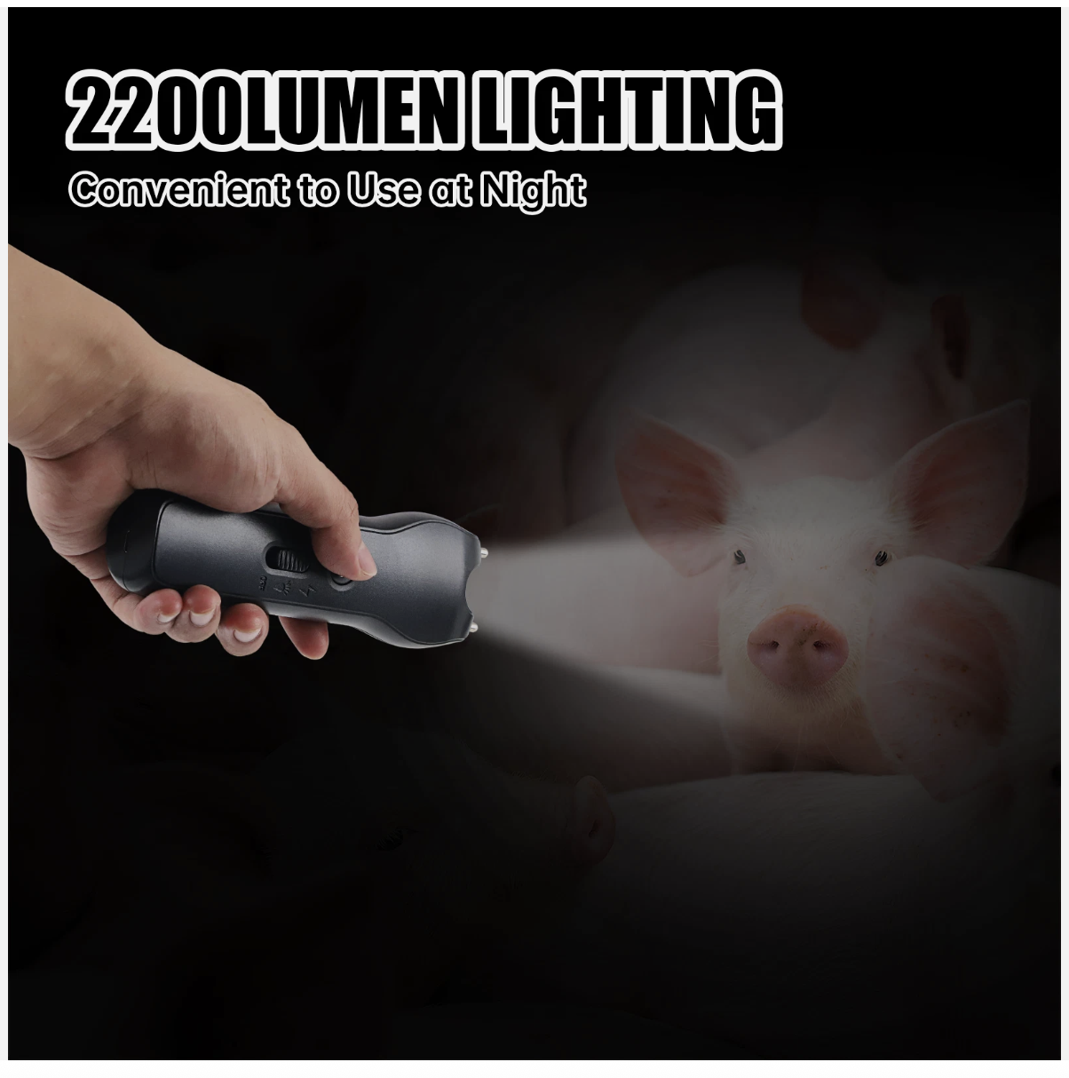 Handheld Cattle Prodder Stock Prod Rechargeable 10000V Electric Shock Pig Sheep