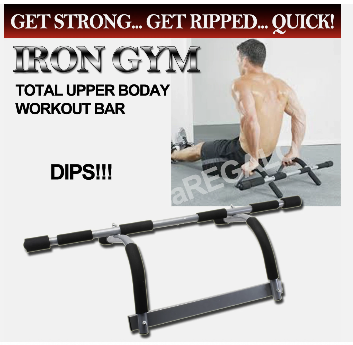 Portable Upper Body Gym Workout Home Exercise Door gym Pull Chin Up Iron Bar ABS