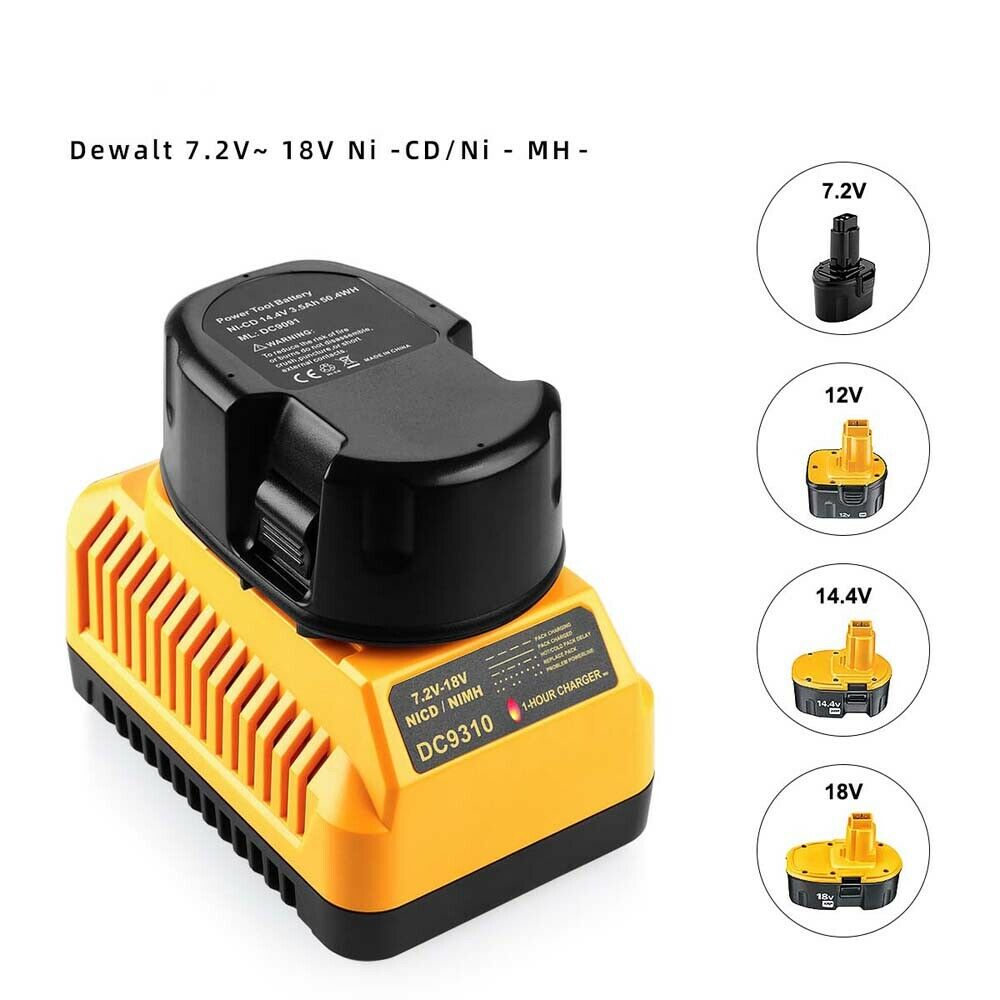 Battery Charger DC9310 For DEWALT Battery DC9096 DW9096 DC9071 DW960 7.2V-18V