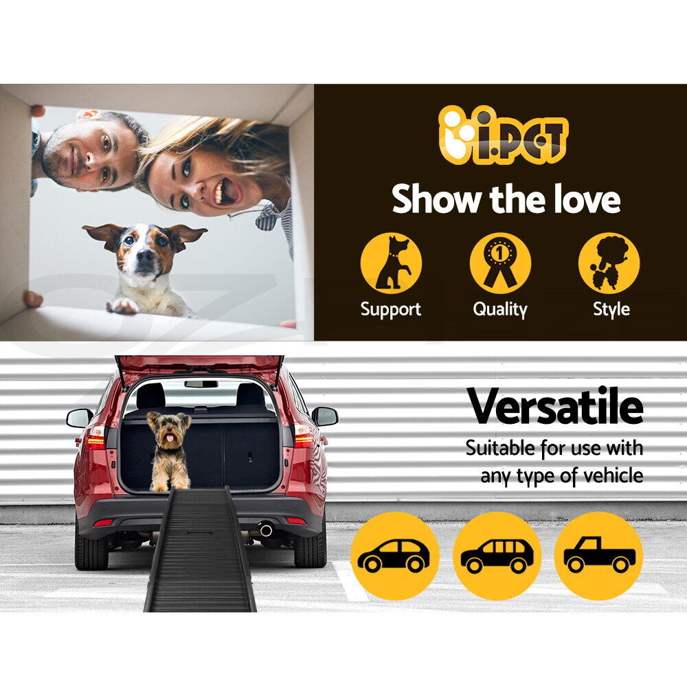 Dog Ramp For Car Pet Dog Stairs Steps Ladder Travel Foldable Portable SUV