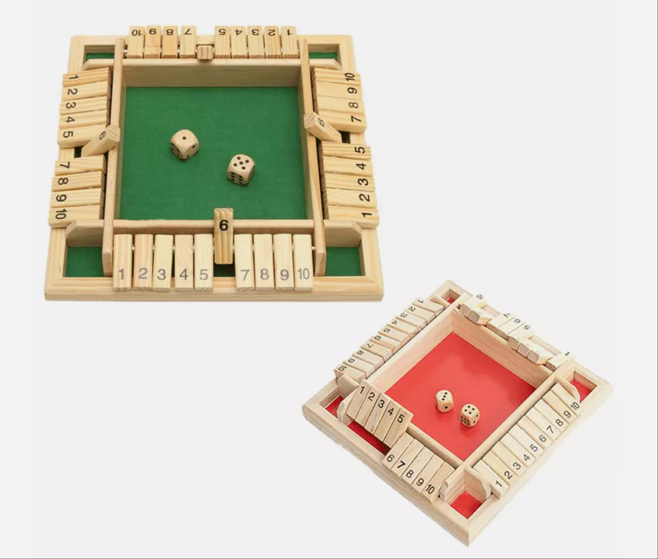 Shut the Box Game Wooden Board Number Drinking Dice Toy Family Traditional