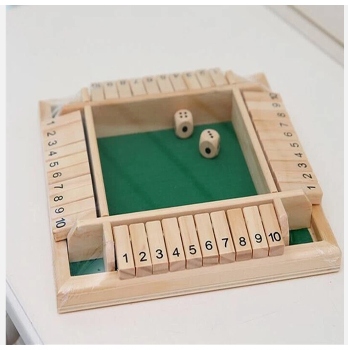 Shut the Box Game Wooden Board Number Drinking Dice Toy Family Traditional