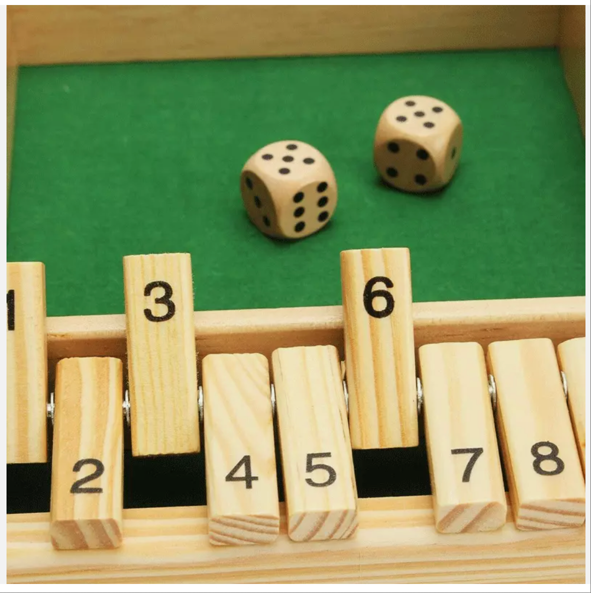 Shut the Box Game Wooden Board Number Drinking Dice Toy Family Traditional