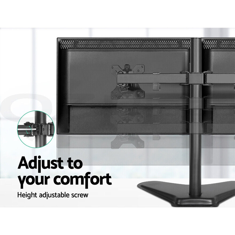 Dual HD LED Desk Mount Monitor Stand 2 Arm Display Bracket LCD Screen TV Holder