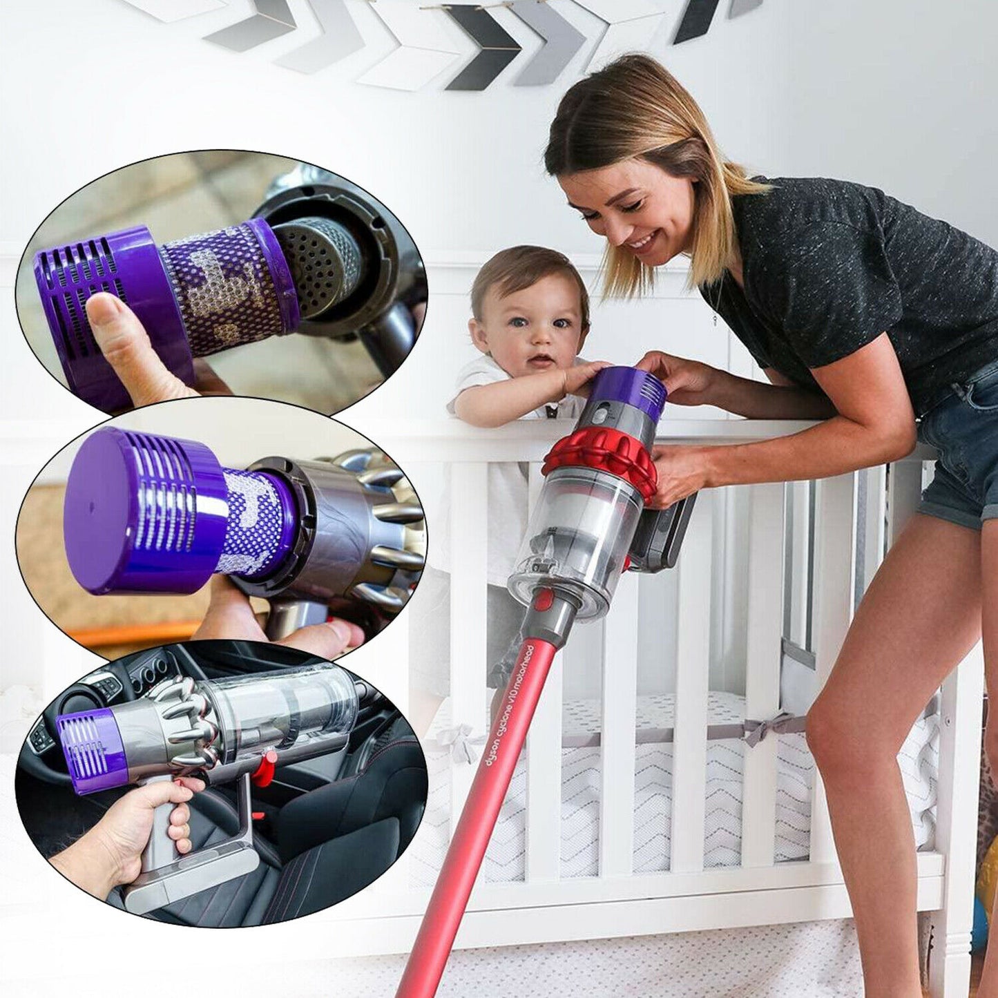 2X Filter For DYSON V10 SV12 Cyclone Animal Absolute Motorhead Vacuum 969082-01