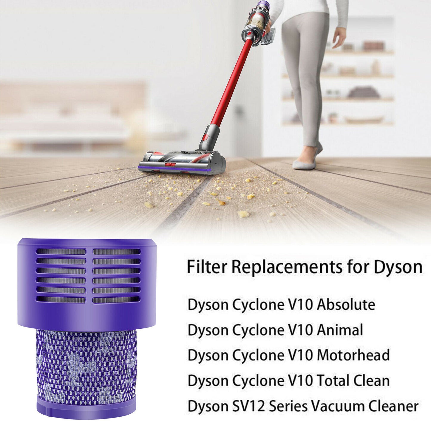 2X Filter For DYSON V10 SV12 Cyclone Animal Absolute Motorhead Vacuum 969082-01
