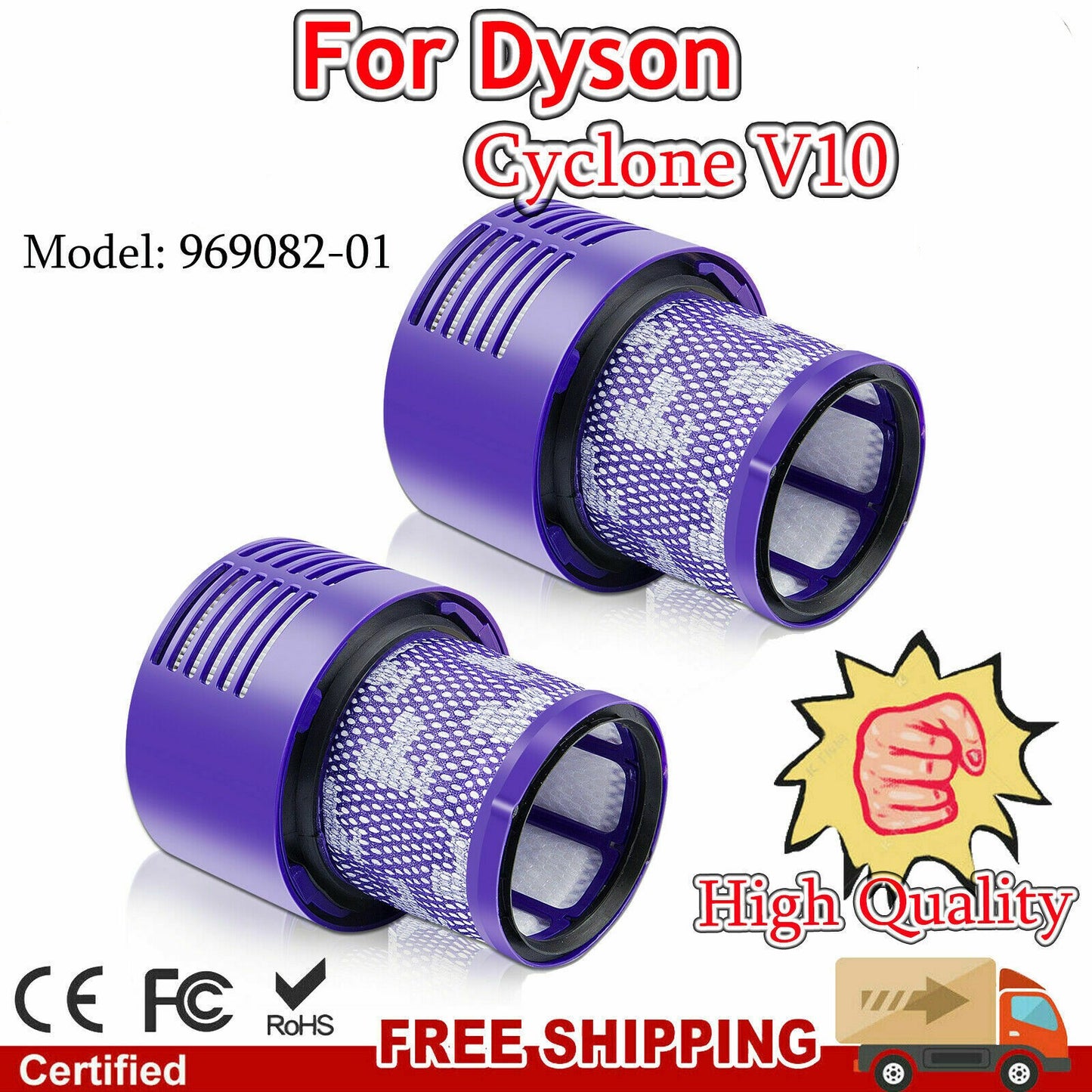 2X Filter For DYSON V10 SV12 Cyclone Animal Absolute Motorhead Vacuum 969082-01