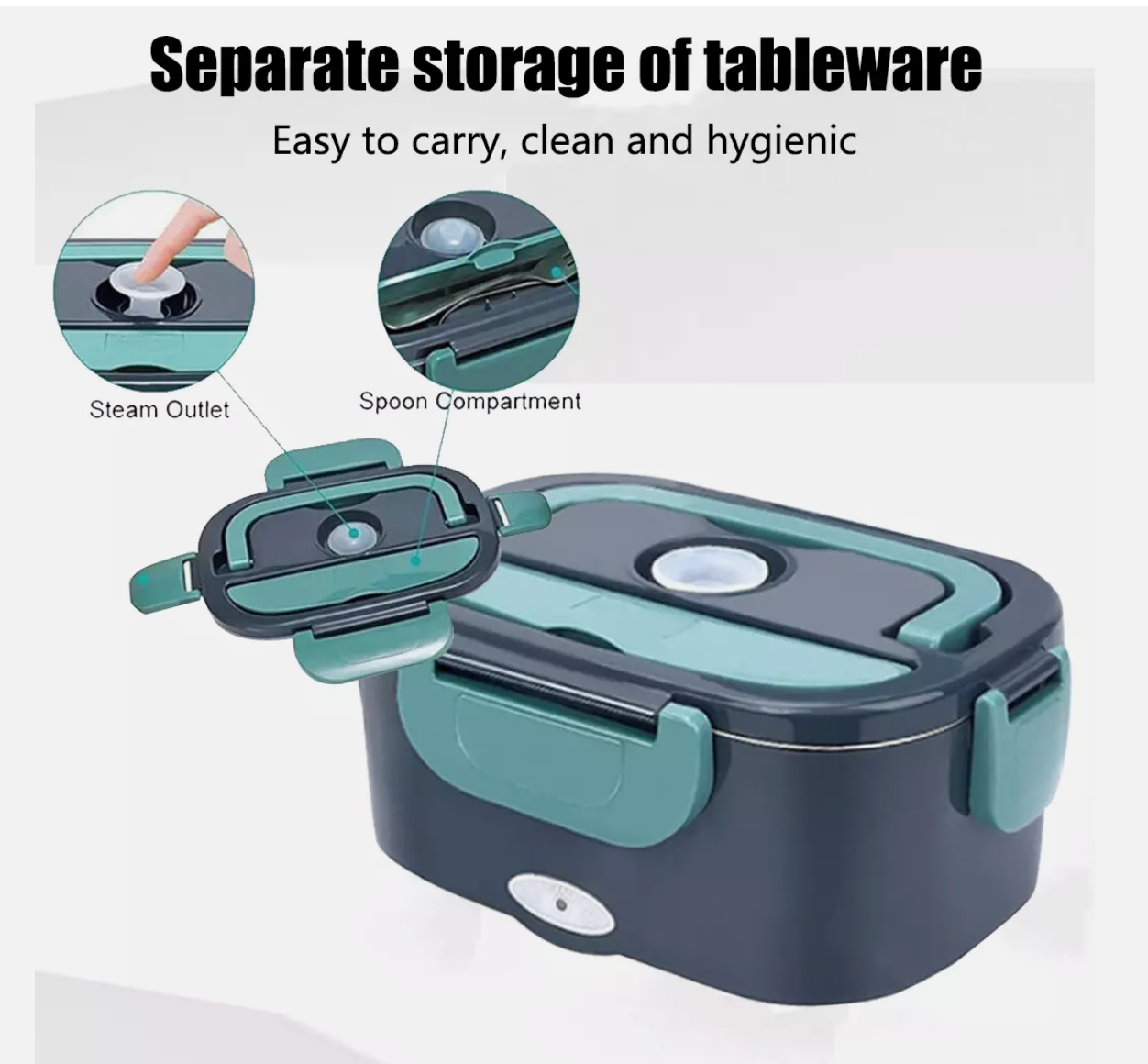 Portable Electric Heated Car Plug Heating Hot Travel Lunch Box Bento Food Warmer