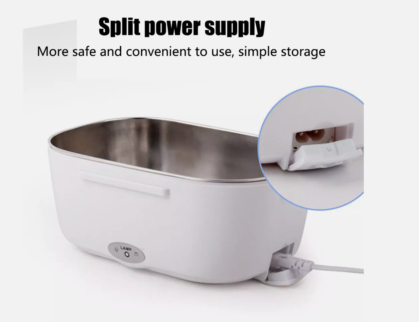 Portable Electric Heated Car Plug Heating Hot Travel Lunch Box Bento Food Warmer