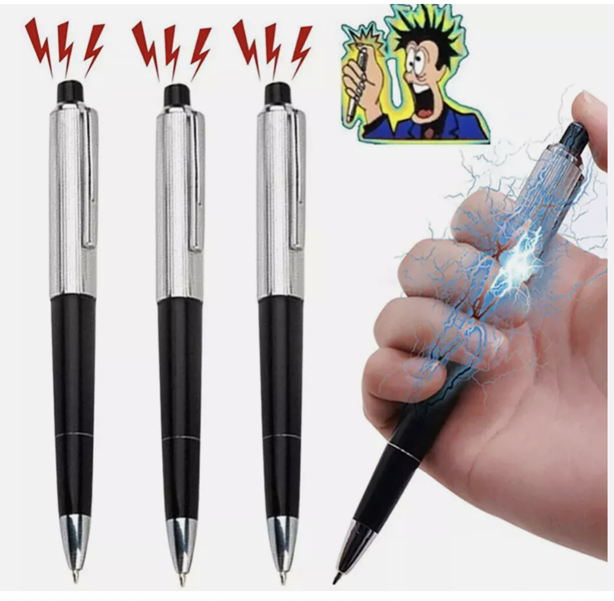 Electric Shock Pen Practical Joke Gag Prank Funny Trick Fun Toy Gadget Gift