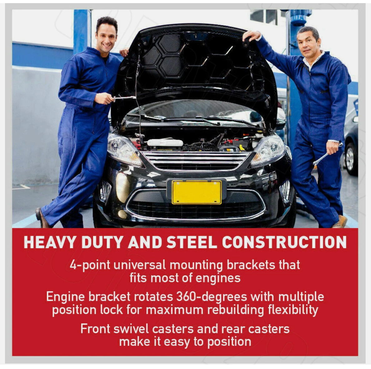 Engine Stand 1000LBS 450kg 360° Adjustable Mounting Head Motor Crane Hoist