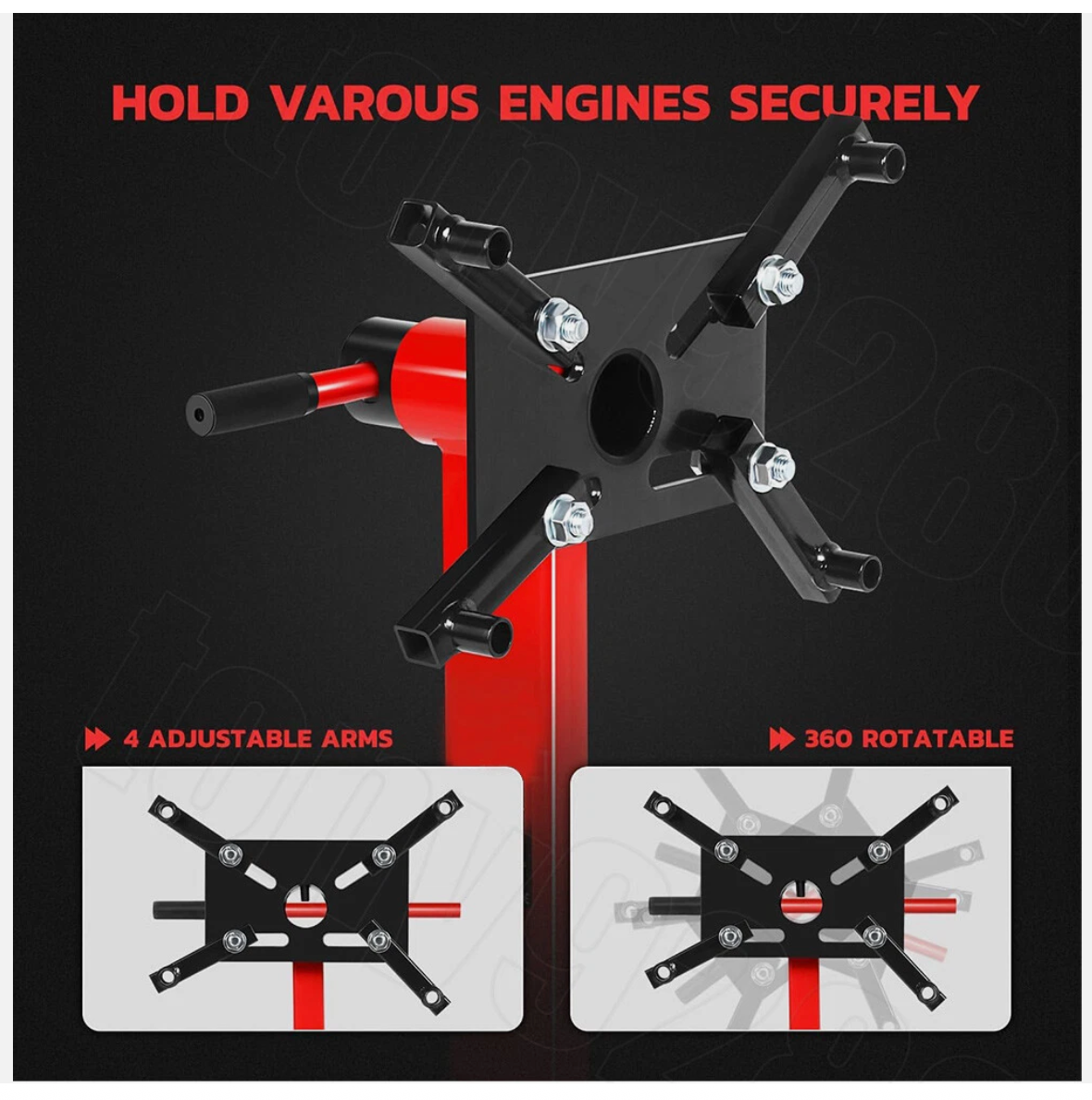 Engine Stand 1000LBS 450kg 360° Adjustable Mounting Head Motor Crane Hoist