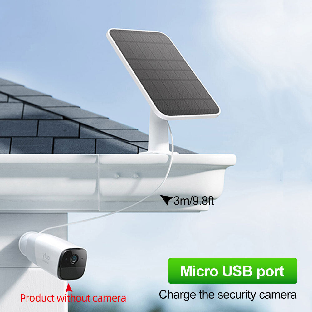 Solar Panel Charge with USB Power Cable for Eufy Arlo Essential Spotlight Camera