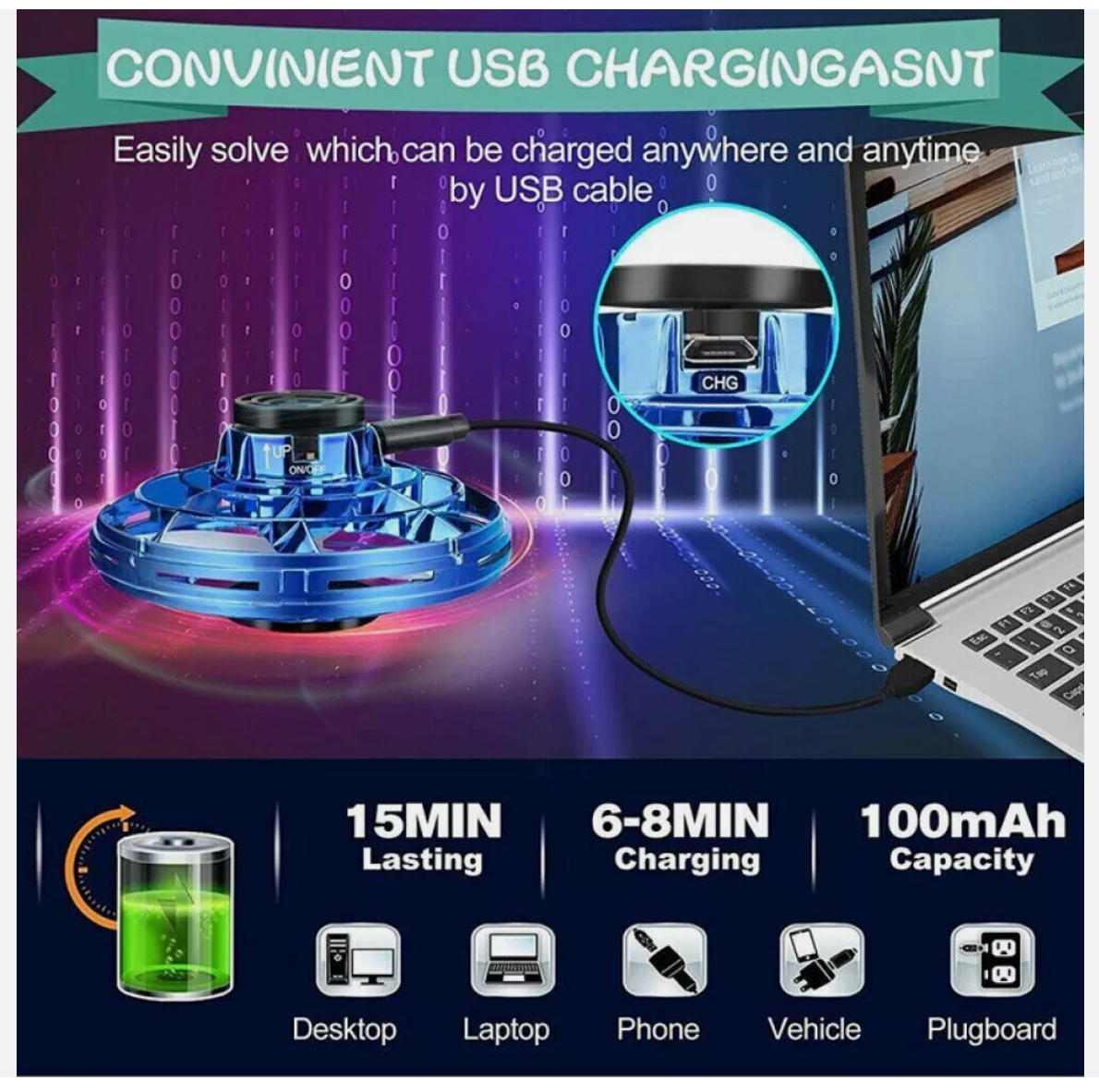 Flying Orb Ball Boomerang Fly Nebula Spinner Toys Soaring Hover UFO Mini Drone