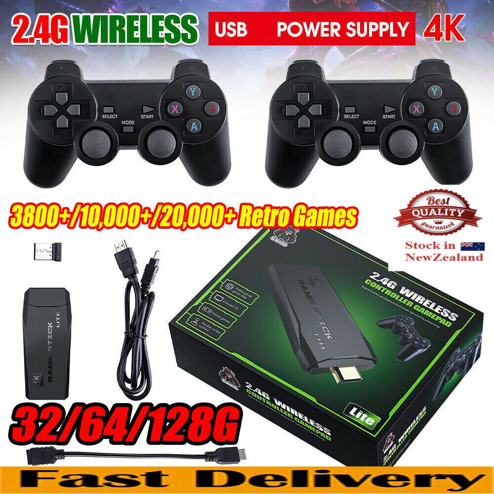 20000+ 4K HDMI TV Video Game Stick Retro Gaming Console w/ 2 Wireless Controller