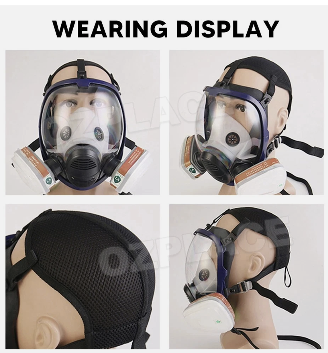 15 In 1 Full Face Respirator Mask Respirator Mask for Dust Paint Spray Reusable