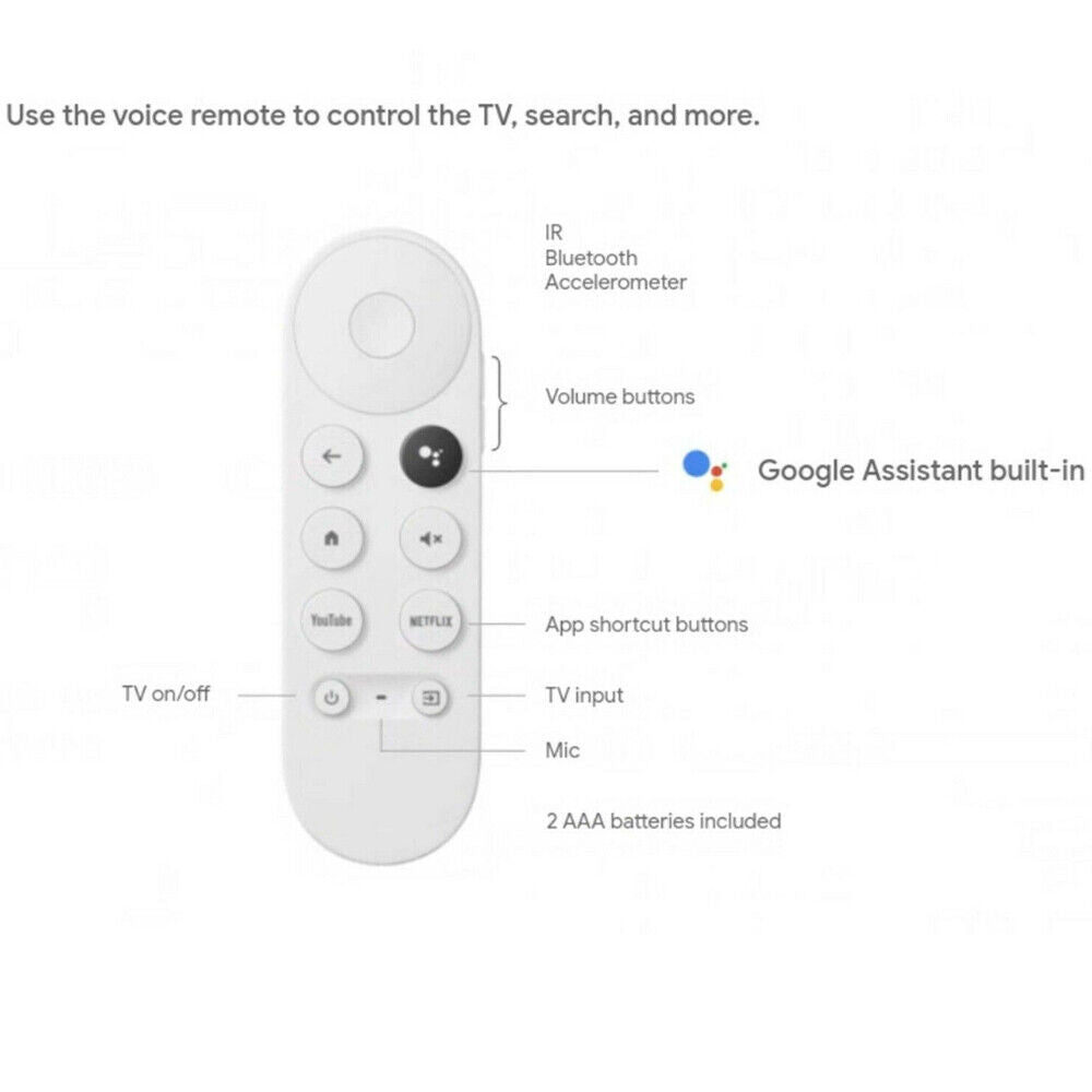 New Replacement For Chromecast With Google TV Voice Bluetooth IR Remote Control