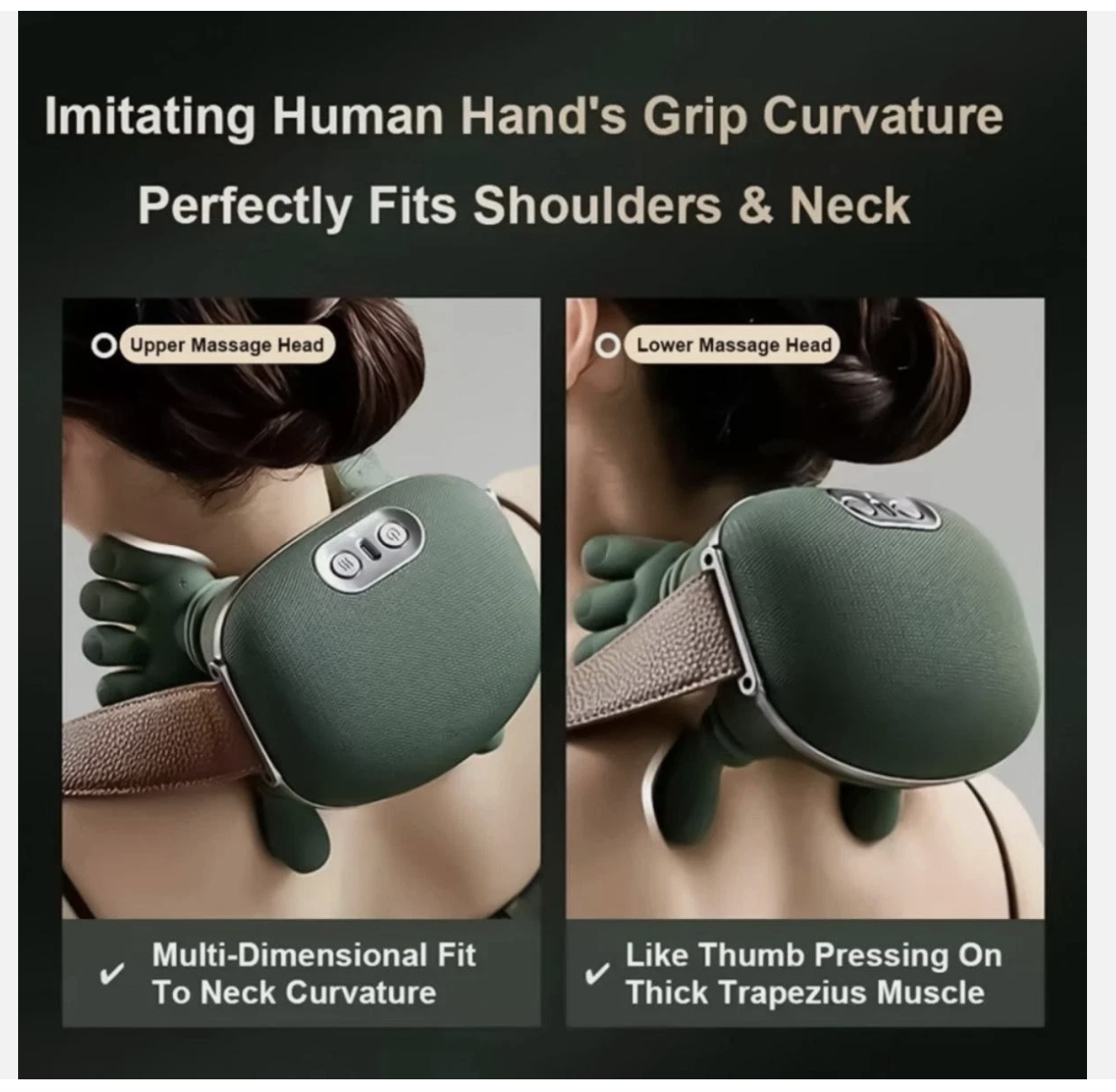 Neck Shoulder Massager, Electric Heated Kneading Back Massager Pain Relief