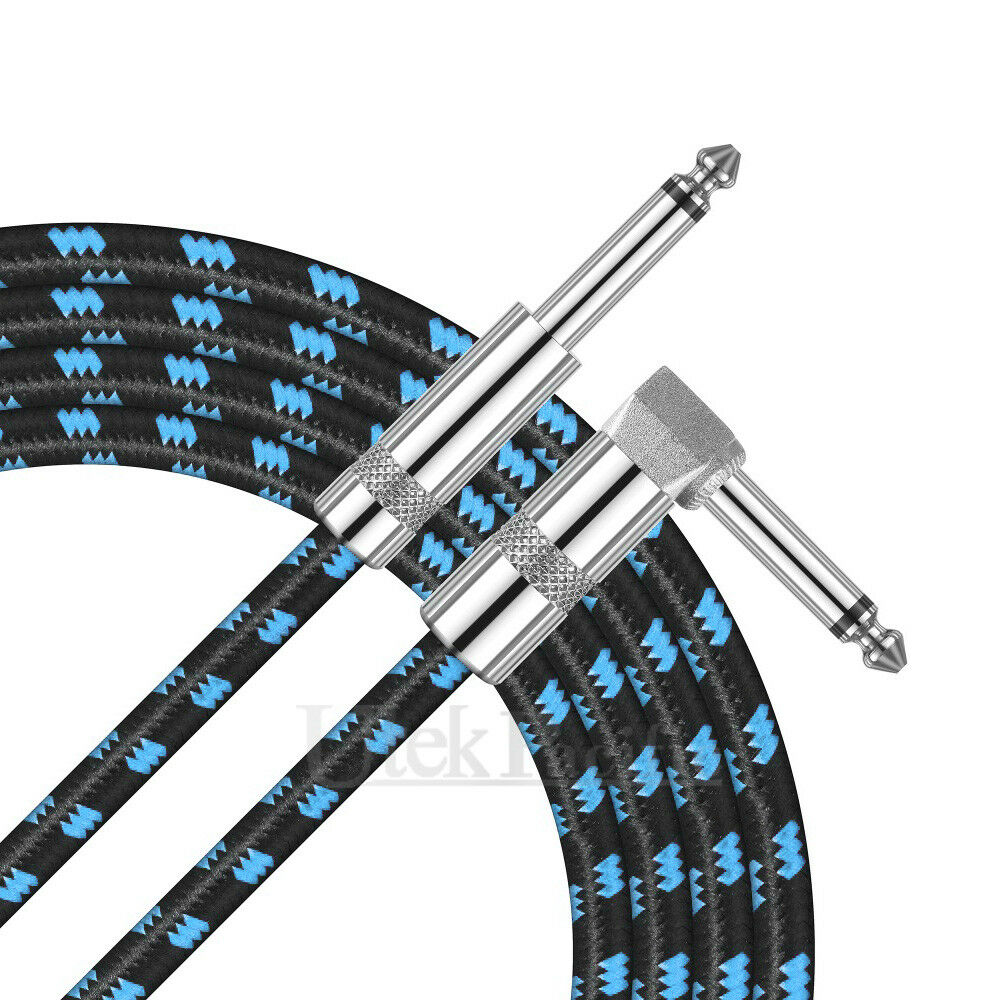 5M Electric Guitar Lead Cord Cable 6.35mm 1/4" Jacks For Amp Pedals Instrument