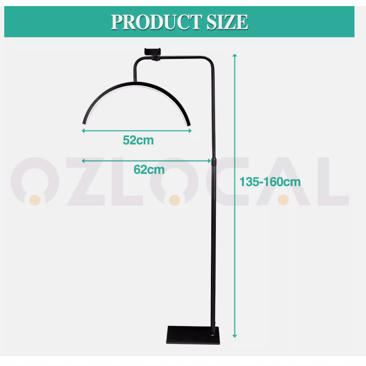 Beauty Half Moon Floor Fill Lamp LED Lash Light for Tattoo Salon Eyelash Makeup