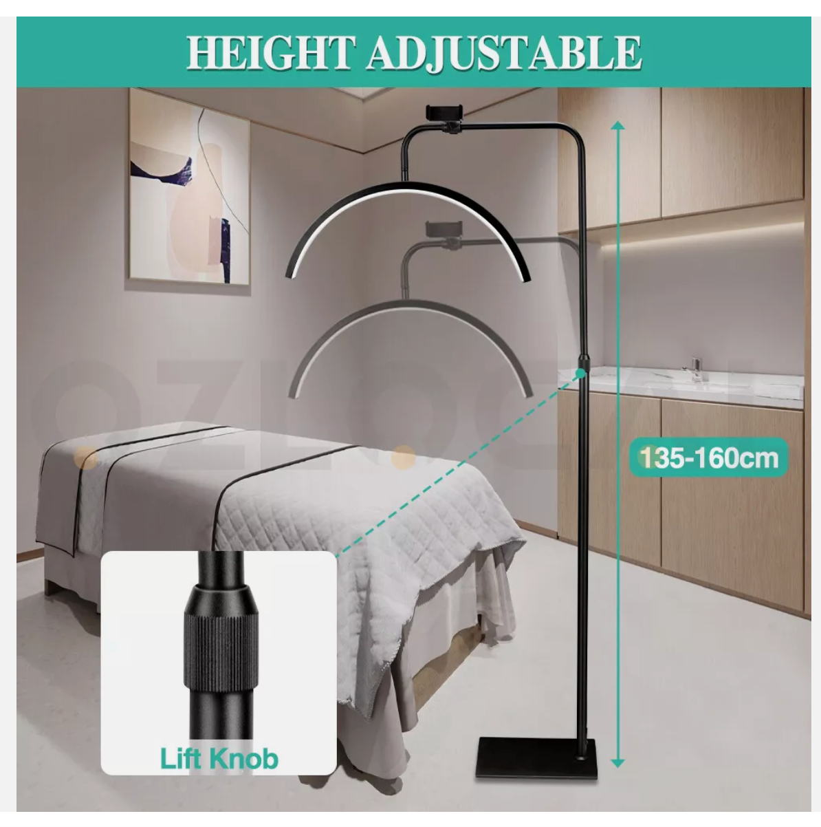 Beauty Half Moon Floor Fill Lamp LED Lash Light for Tattoo Salon Eyelash Makeup