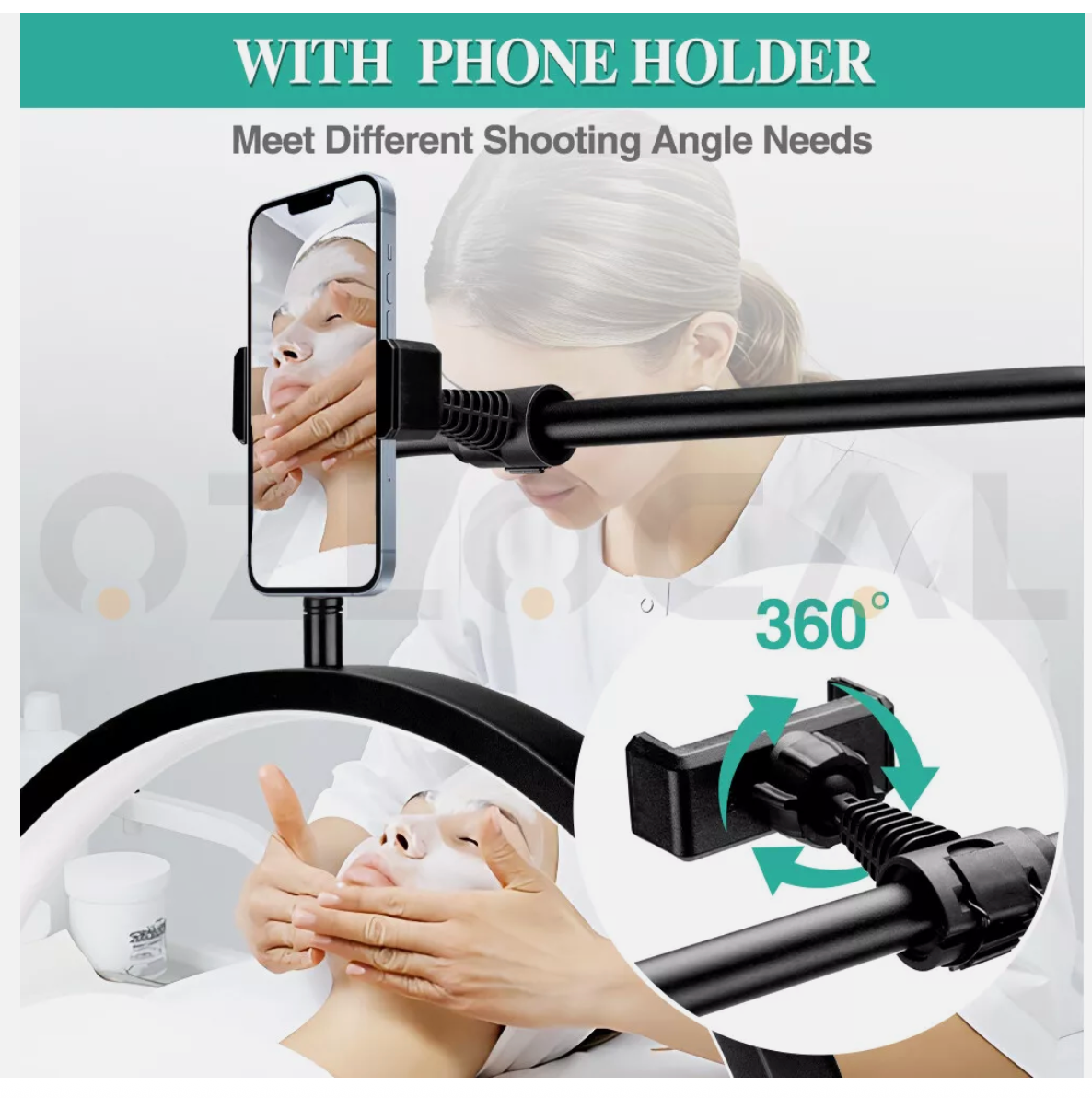 Beauty Half Moon Floor Fill Lamp LED Lash Light for Tattoo Salon Eyelash Makeup