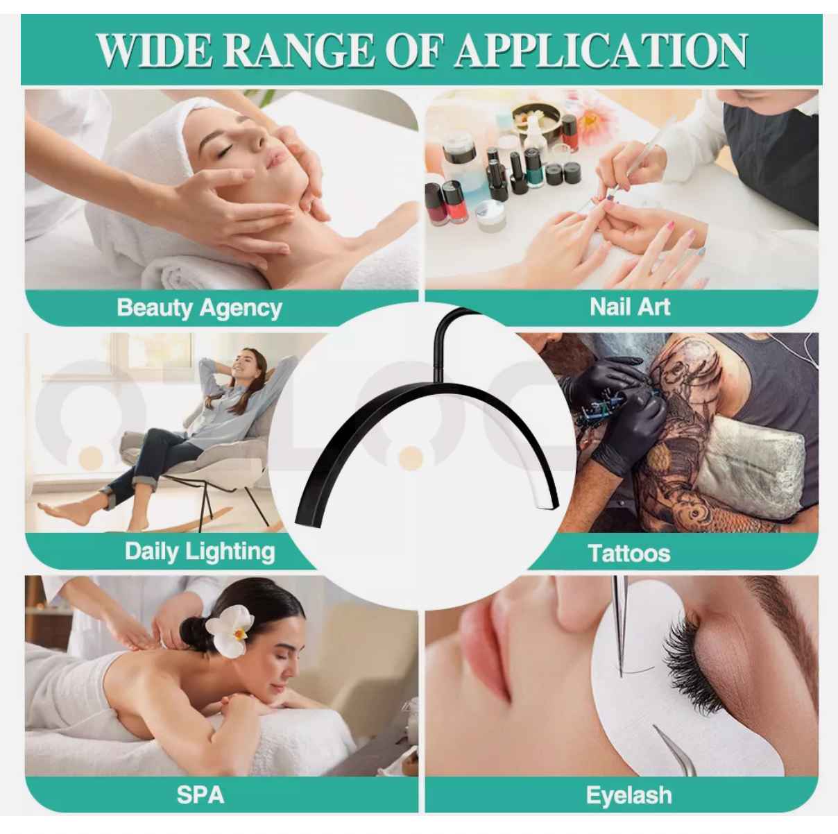 Beauty Half Moon Floor Fill Lamp LED Lash Light for Tattoo Salon Eyelash Makeup