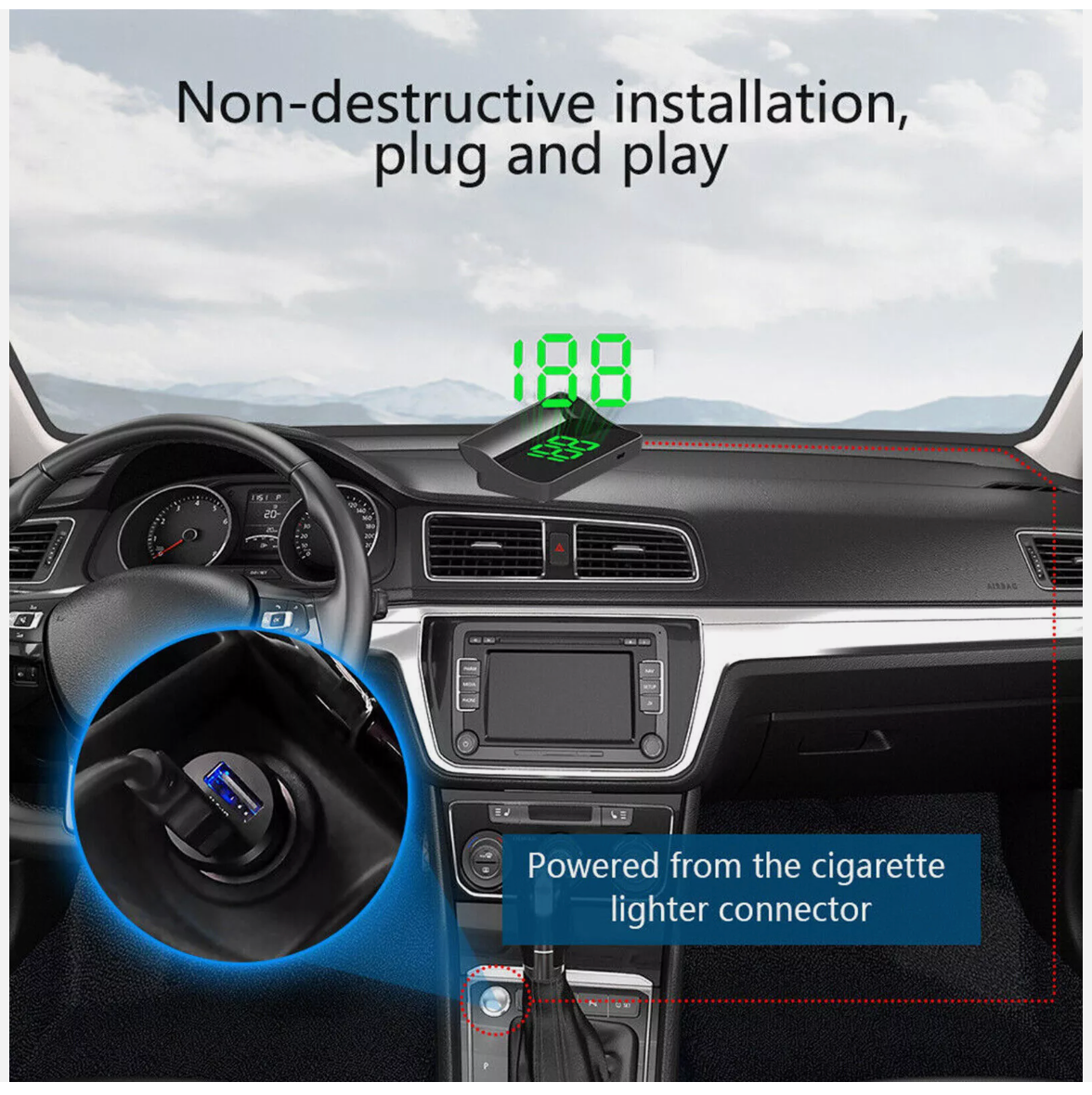 HUD GPS Head Up Display Speedometer Odometer Car Digital Speed Universal