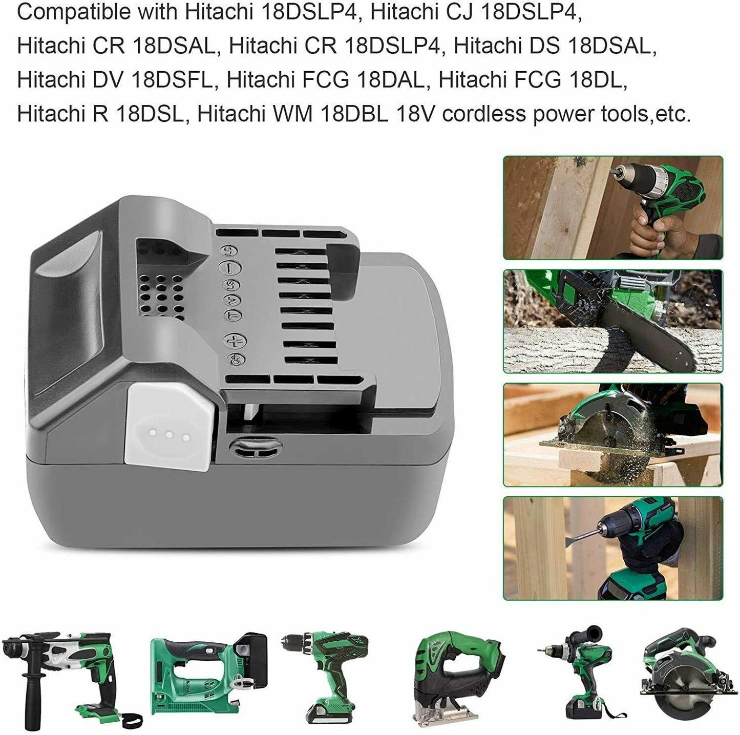 BSL1850 For Hitachi 18V 5.0Ah Li-ion Battery BSL1825 BSL1830 BSL1850 BSL1815 18V