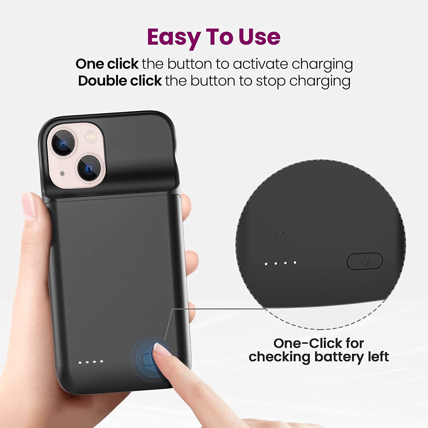 Battery Case for iPhone 13 mini/12 Mini Rechargeable Portable Charging Case