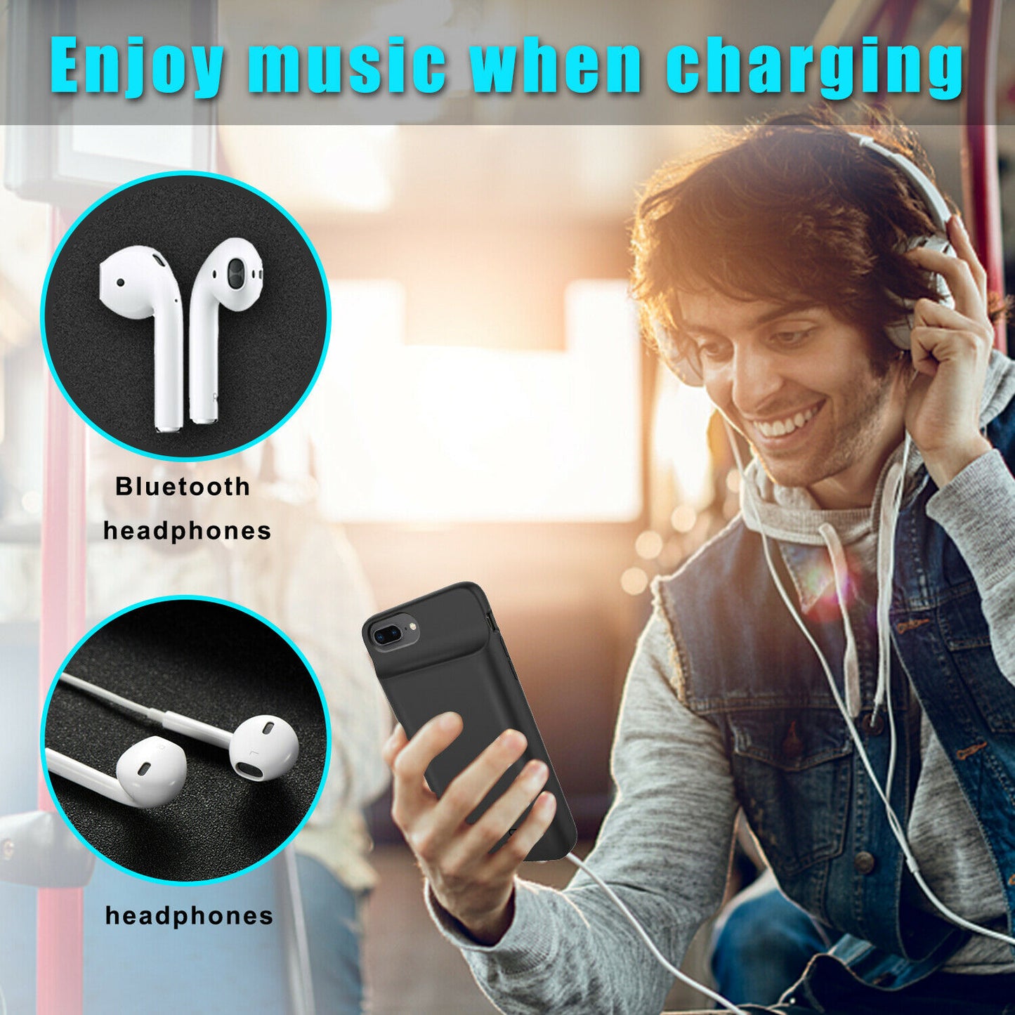 iPhone 6 6S 7 8 SE 2020 External Battery Charger Case Power Bank Charging Cover