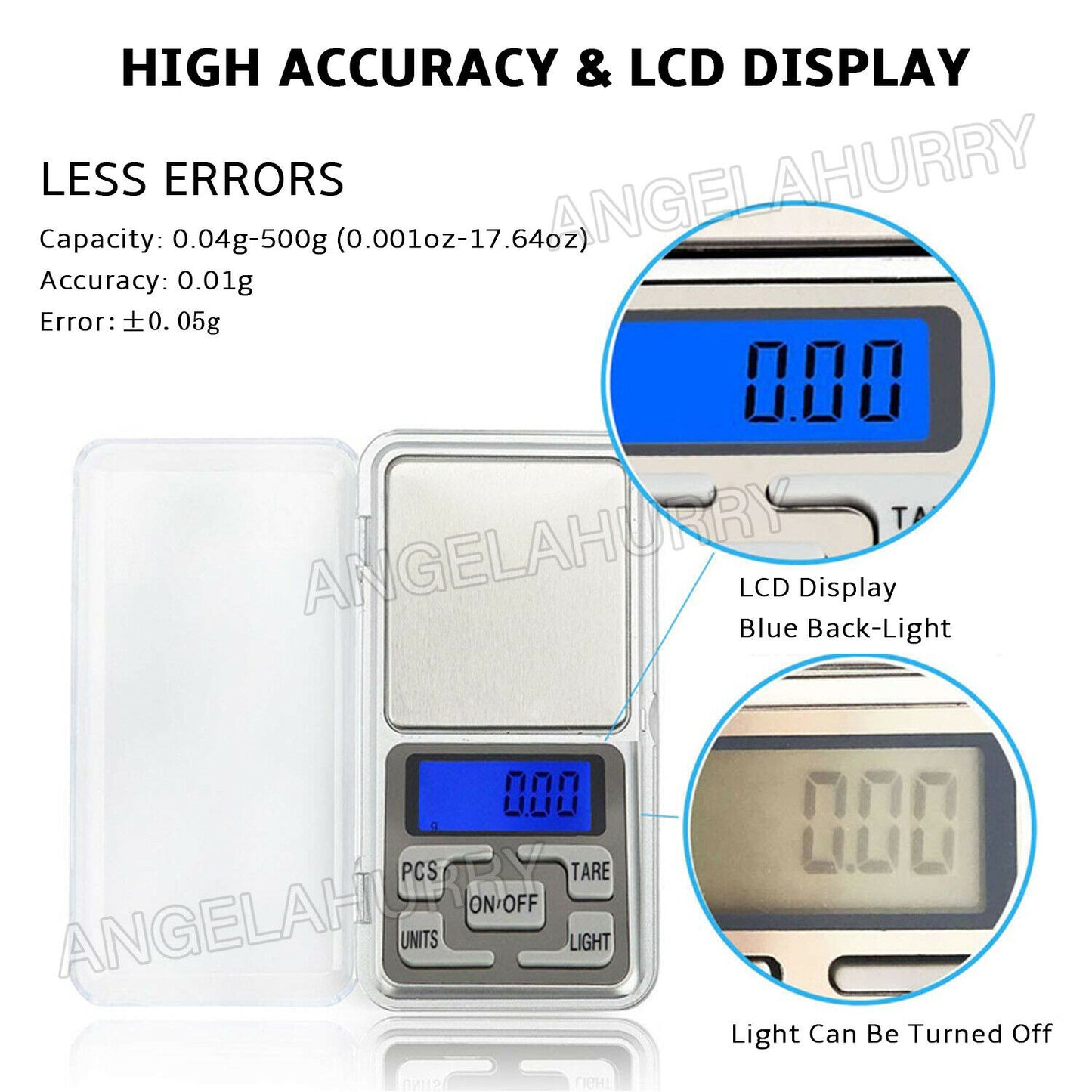 Mini Pocket Digital Scales 0.01-500g Balance Gram Jewellery Precision Weight NEW