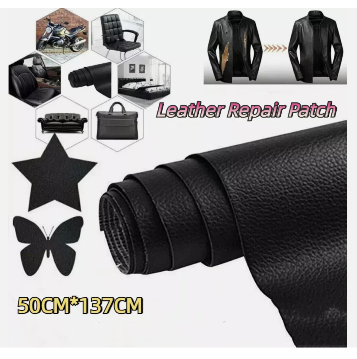 Leather Repair Kit Patch Car Seat Upholstery Filler Couch Sofa Furniture