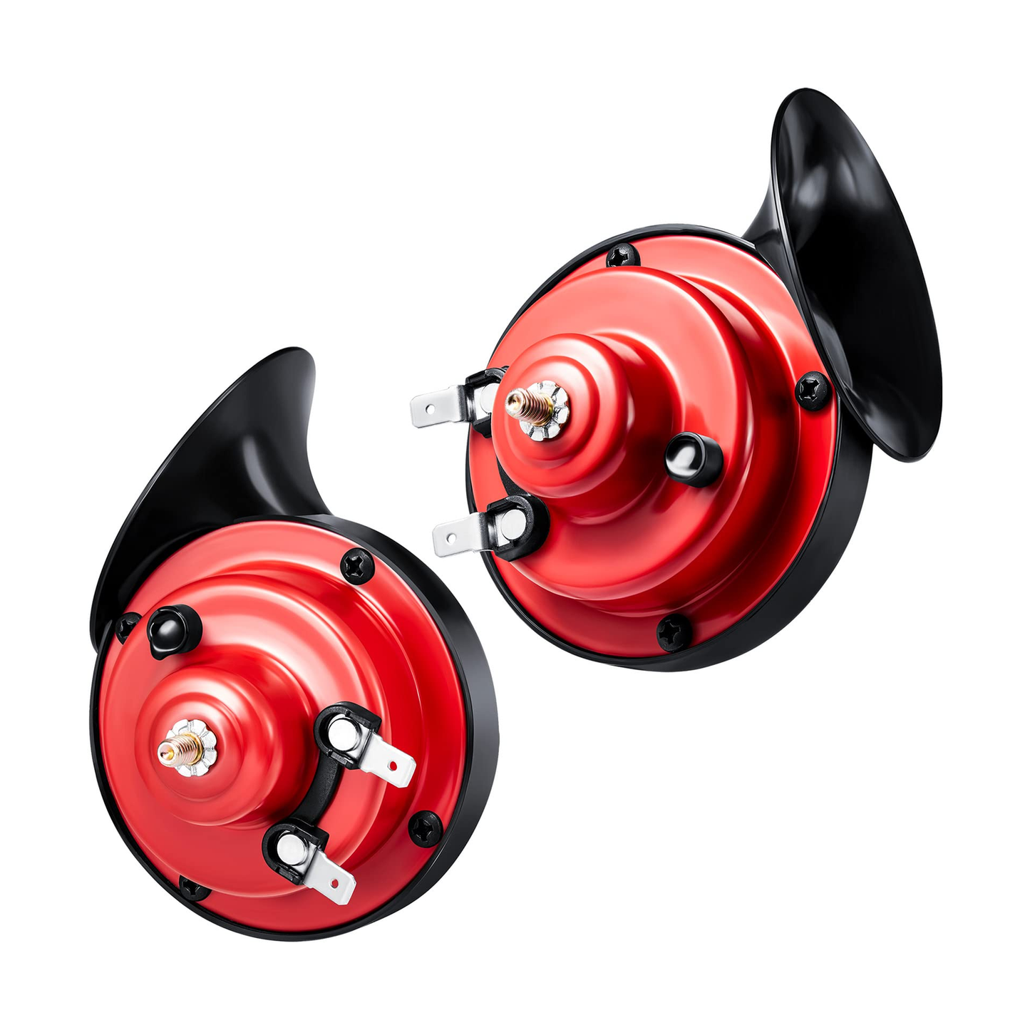 Universal 12V 300DB Super Train Horn (1 Pair) – Dual Tone High/Low Pitch Snail Air Electric Horn for Car Ute Truck SUV Motorcycle Boat