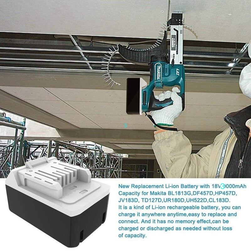 18V 3.0Ah BL1813G Replacement Battery for Makita Tool BL1811G BL1830G