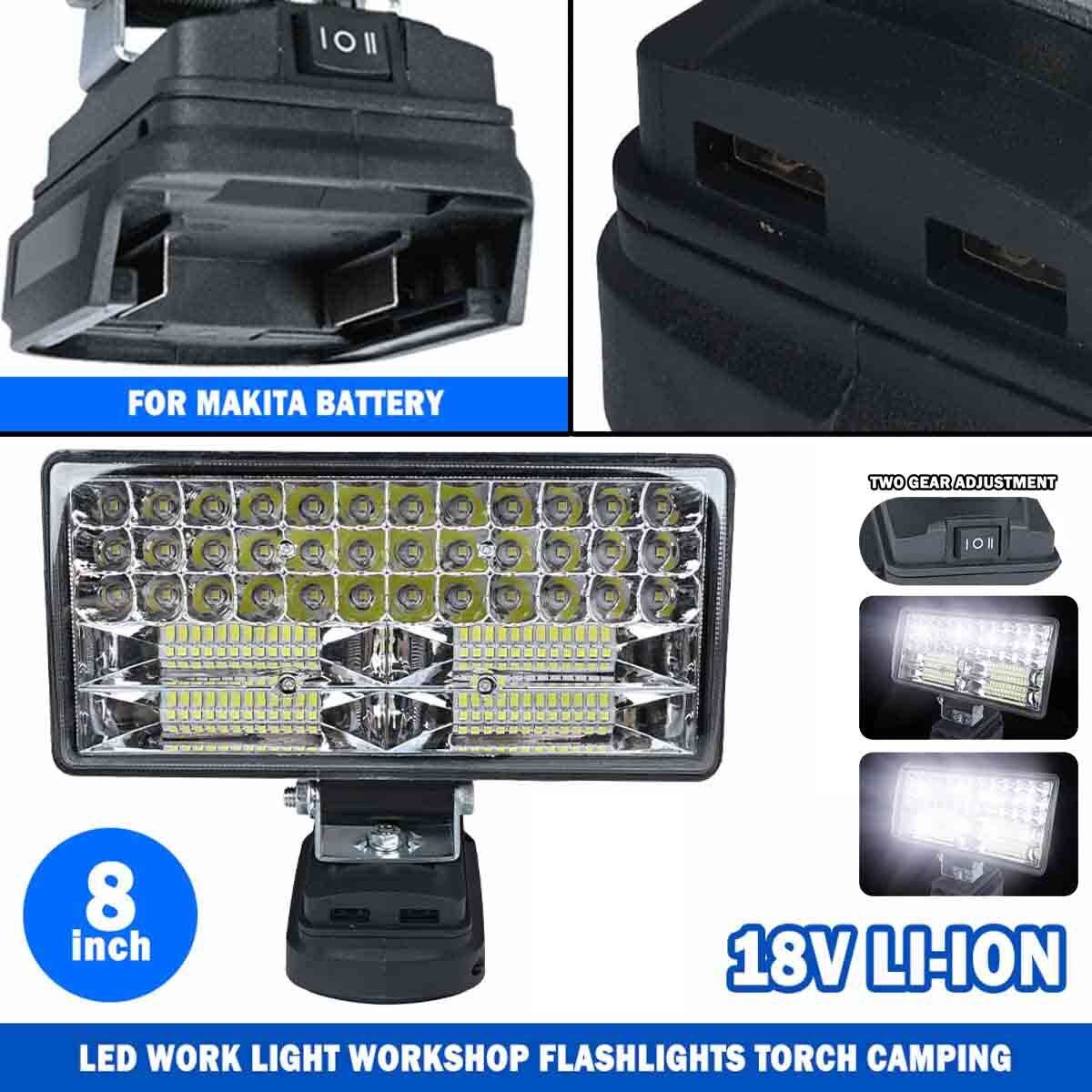 8'' LED Work Light Torch Camping Workshop Flashlights For Makita Battery