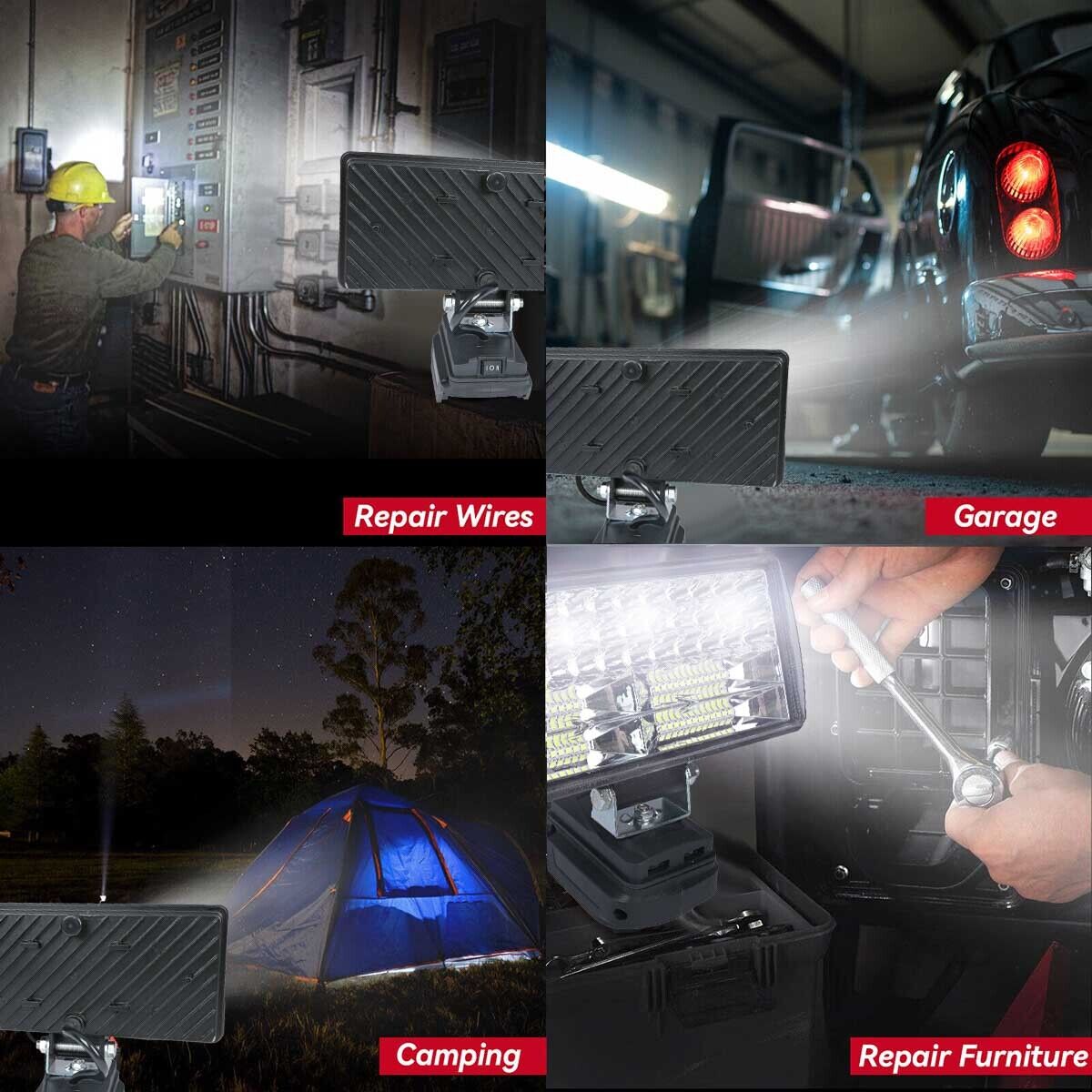 8'' LED Work Light Torch Camping Workshop Flashlights For Makita Battery