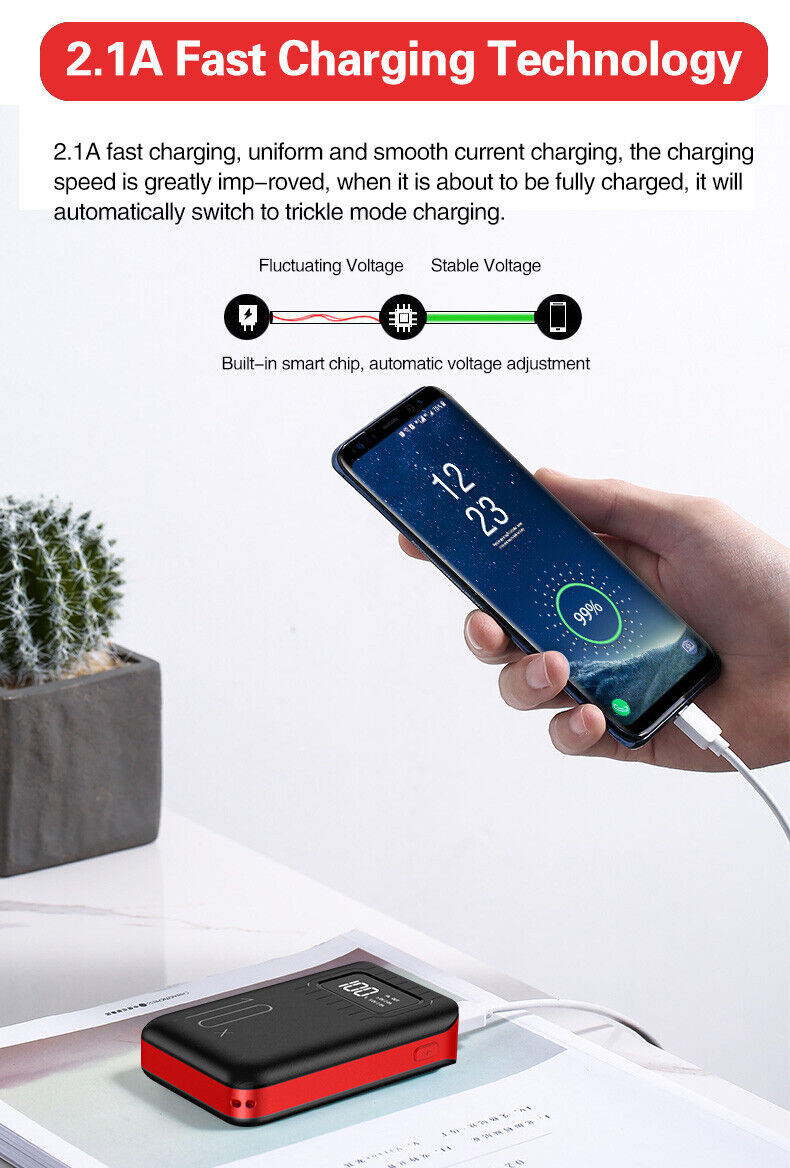 Portable 10000mAh Power Bank Mini USB Backup Battery Charger For Mobile Phone