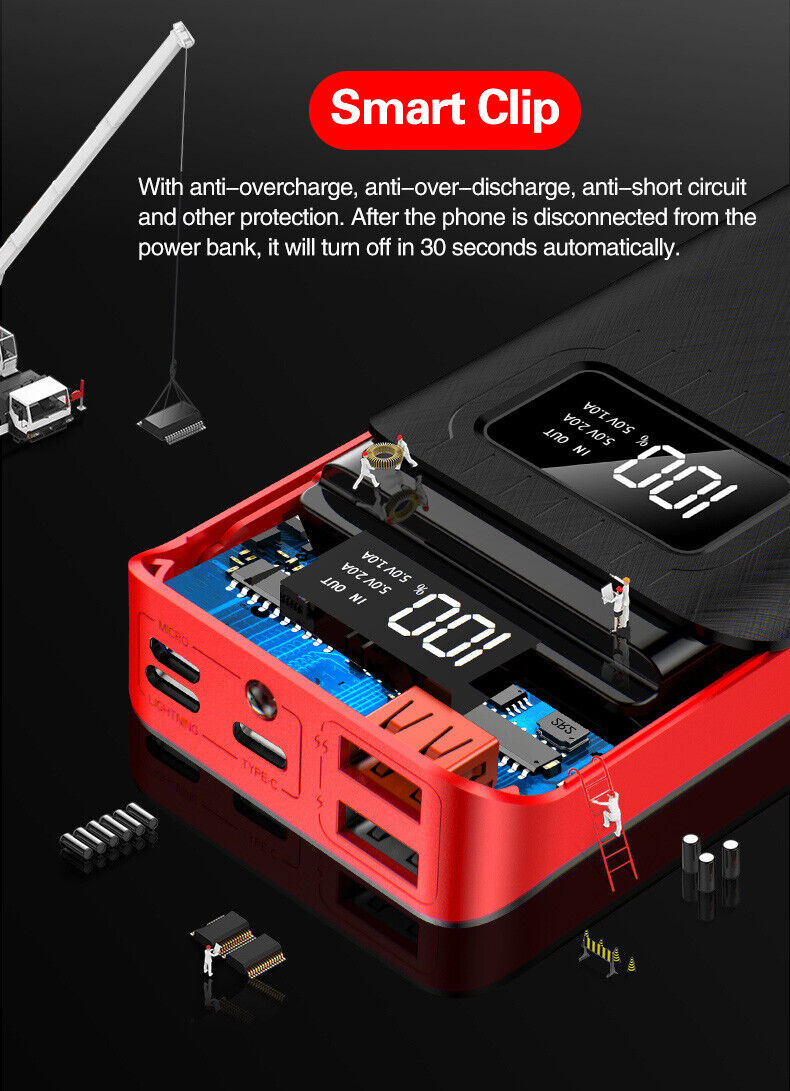 Portable 10000mAh Power Bank Mini USB Backup Battery Charger For Mobile Phone