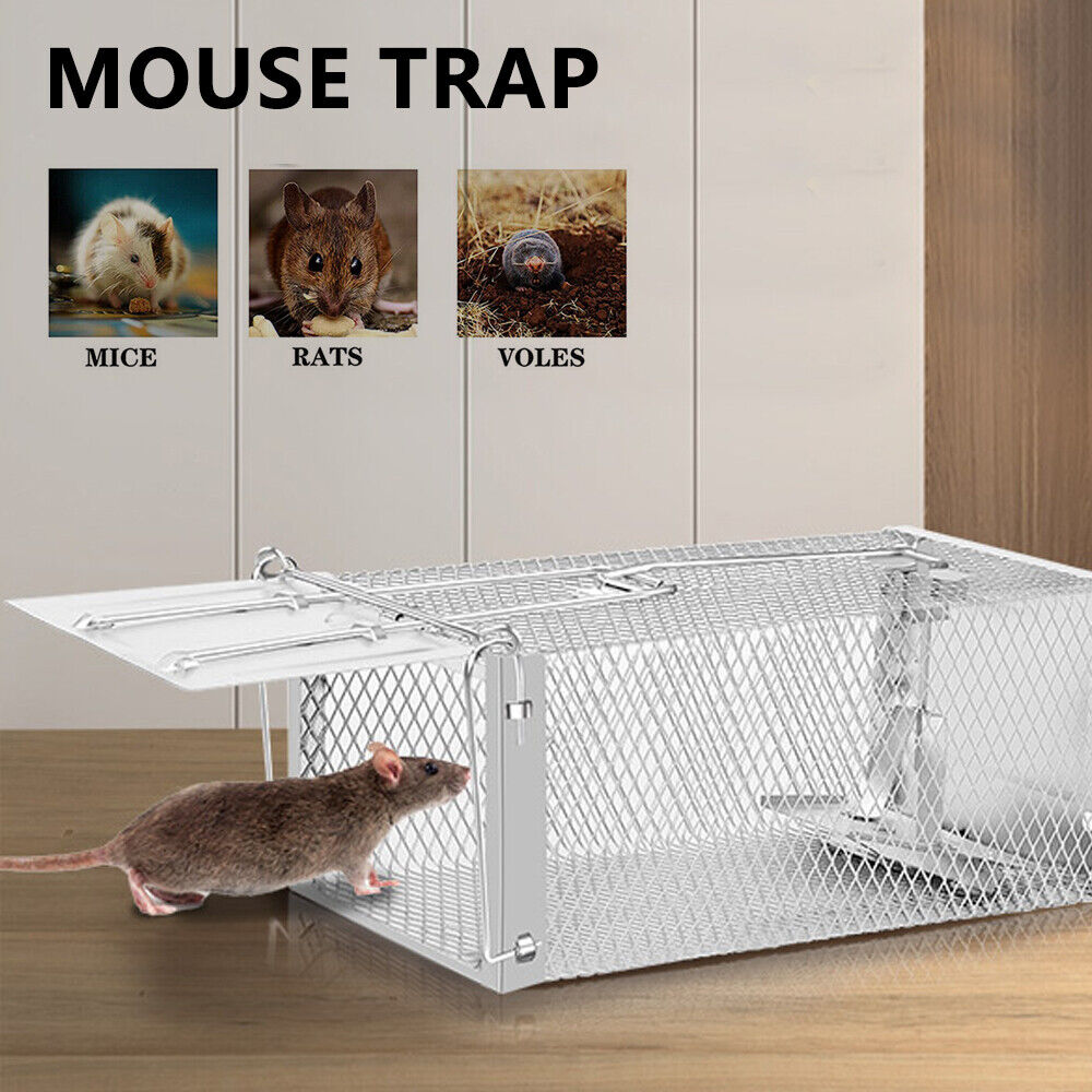 Humane Rat Trap Cage Live Animal Catch Pest Rodent Mouse Bait Control Box