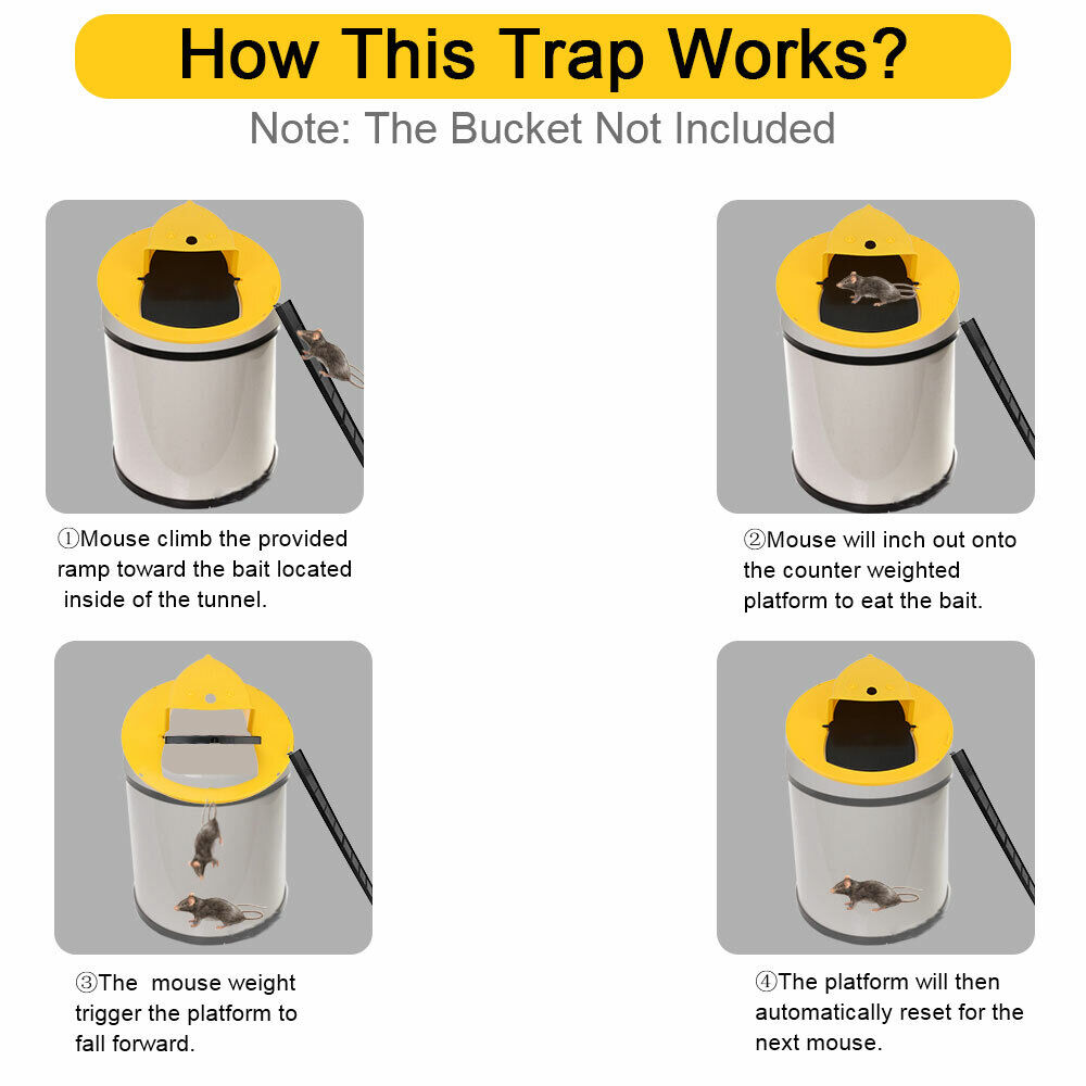 Mouse Trap N Flip Slide Bucket Lid Mouse Rat Trap With Ladder Mousetrap Catcher