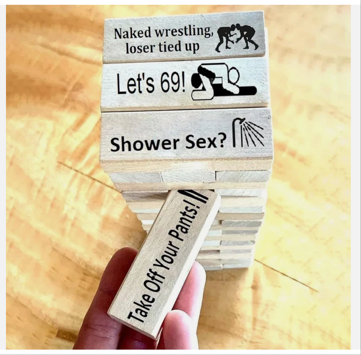 Super Naughty Block Tower Game - Couple Activities & Date Night Ideas