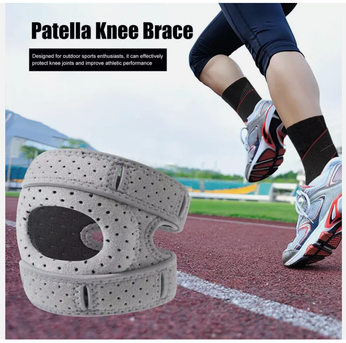 Knee Brace Support Patella Stabilizing Compression Straps Adjustable