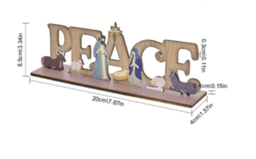 Wooden Ornament - Peace